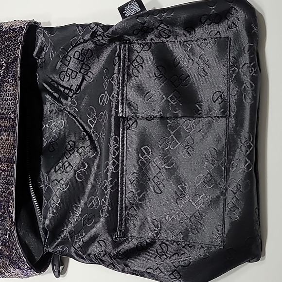 Sequin Snakeskin Print Foldover Clutch - Picture 7 of 13